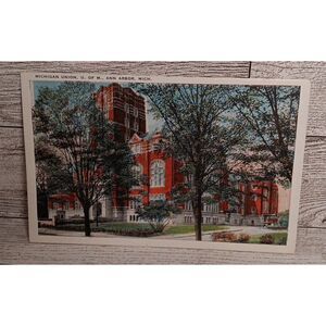 Vintage Postcard Ann Arbor Union Building University of Michigan Ephemera Memory
